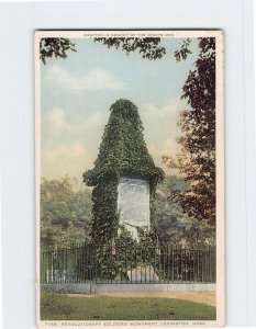 Postcard Revolutionary Soldiers' Monument, Lexington, Massachusetts