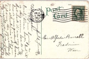 Postcard BRIDGE SCENE Springfield Illinois IL AJ2232