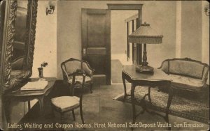 San Francisco CA First National Safe Deposit Vaults Bank Waiting Room c1910