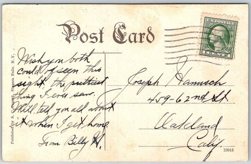 Niagara Falls New York 1910 Postcard Prospect Falls