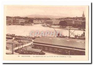 Bayonne Old Postcard The junction of the Nive and the & # 39Adour (boat)
