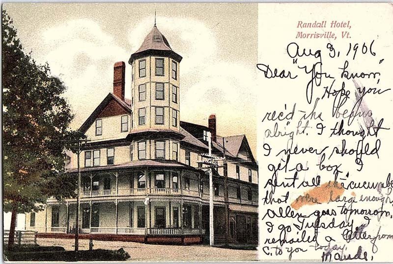 Postcard HOTEL SCENE Morrisville Vermont VT AI9644 United States