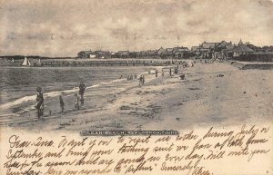 Ocean Beach Scene NEW LONDON Connecticut 1905 Vintage Postcard Antique