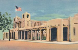 Santa Fe NM, New Mexico - Post Office and Federal Building - Linen