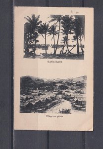 PAPUA NEW GUINEA, HANUABADA, VILLAGE SCENES, c1920 Sacre Couer ppc., unused.