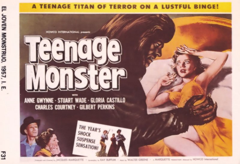 Teenage Monster Werewolf El Joven Monstruo Spanish Film Poster Postcard