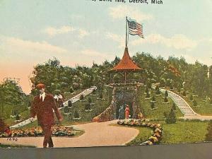 Postcard Hand Tinted View of Tunnel Mound, Belle Isle, Detroit,MI.    U5