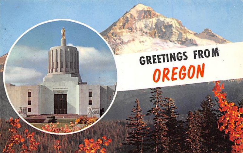 Greetings from Oregon State Capitol Unused 