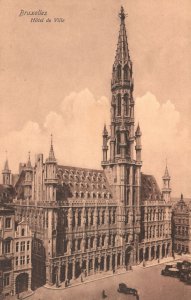 Vintage Postcard 1910's View of Hotel de Ville Bruxelles Brussels Belgium