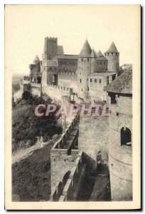 Postcard Old Cite Carcassonne castle defenses on the Western Front