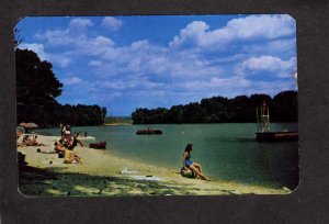 PA Vacation Valley Beach Echo Lake Pennsylvania Penn Postcard