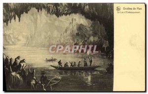 Old Postcard Han Caves The lake Boarding