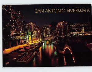 Postcard Paseo del Rio at Christmas, San Antonio Riverwalk, San Antonio, Texas