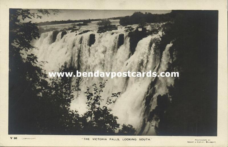 rhodesia, Victoria Falls, Looking South (1930s) RPPC