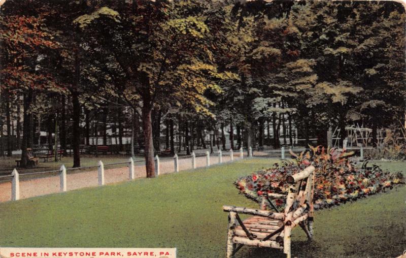 SAYRE PENNSYLVANIA SCENE IN KEYSTONE PARK~WM ERK PUBL POSTCARD 1910