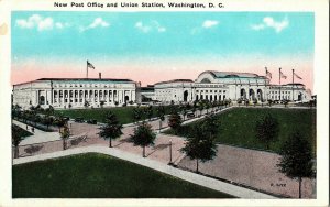 New Post Office Union Station Washington DC Union Station Postcard USA UNP Vtg 