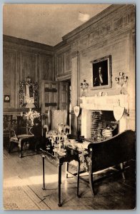 Postcard Williamsburg VA c1960s Carter’s Grove Drawing Room Colonial Mansion