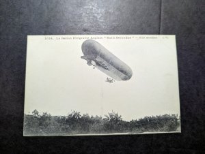 Mint 1907 France Aviation RPPC Postcard English Zeppelin Nulli Secundus