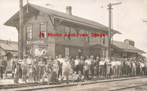 Depot, Iowa, Reinbeck, RPPC, Chicago Rock Island & Pacific Railroad Station