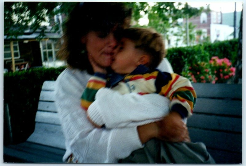 Postcard - A Child Kissing His Mother