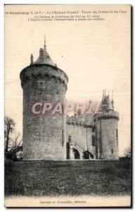 Old Postcard The Chateau Combourg Feodal Towers Crosses and Chat