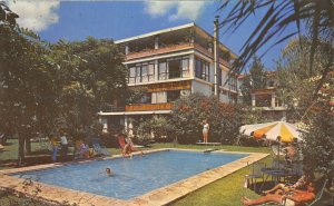 Ixtapan De La Sal Mexico 1973 Postcard Hotel Kiss Swimming Pool