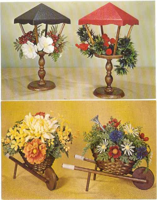 4 Cards: Flower & Plant Bouquets/Arrangements by Studios of National Handicraft