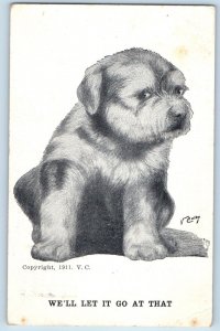 VColby Signed Postcard Cute Puppy Dog We'll Let It Go At That Hickman NE 1912