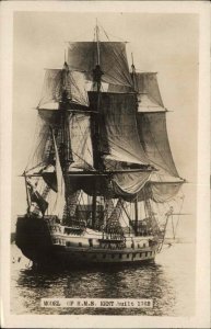 Model of Ship HMS Kent 1931 Used Real Photo Postcard