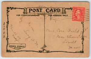 Postcard Birth Announcement  Stork 1913 A10