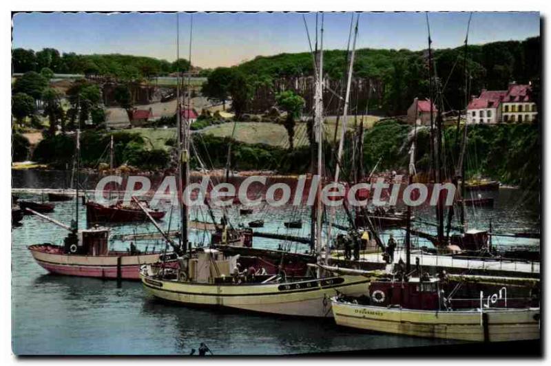 Old Postcard Douarnenez Tuna In The Port