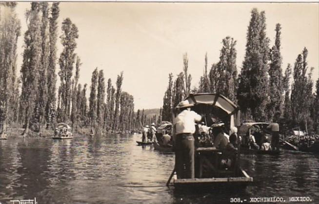 Mexico Xochimilco Canal Scene Photo