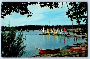 Cape Breton Nova Scotia Canada Postcard Pram Racing at Baddeck c1960's