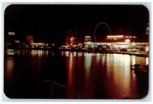 c1960's Night Scene Amusement Section at Asbury Park New Jersey NJ Postcard