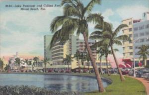 Florida Miami Beach Lake Pancoast and Collins Avenue Curteich