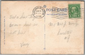 VIRGINIA BEACH VA OCEAN FRONT ANTIQUE POSTCARD