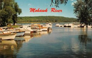 NY, New York  BLAINS BAY MARINIA~Mohawk River BOATS~DOCK Albany County  Postcard