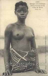 Afrique Occidentale Jeune Femme de la Cote de Kroo African Nude Unused crease...