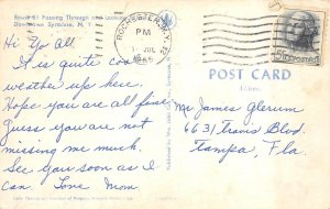 Syracuse, NY New York  ROUTE 81 FREEWAY & CITY Aerial View 1965 Chrome Postcard