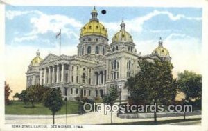 Des Moines, Iowa, IA State Capital USA Unused small punched hole in card, min...