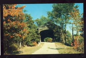 Fryeburg, Maine/ME Postcard, View Hemlock Bridge In Autumn