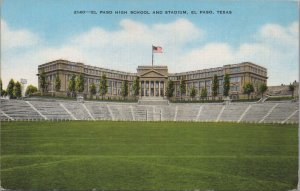 Postcard El Paso High School and Stadium El Paso Texas TX