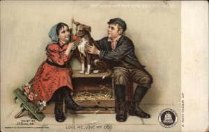 Bell-Cap-Sic Plasters Young Couple and Dog Ad Advertising c1910 Vintage Postcard