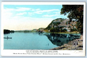 St. Paul Minnesota Postcard Natural Beauty Charm Mississippi River Scenic 1920