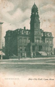 Vintage Postcard 1907 City Hall Government Office Building Lynn Massachusetts MA