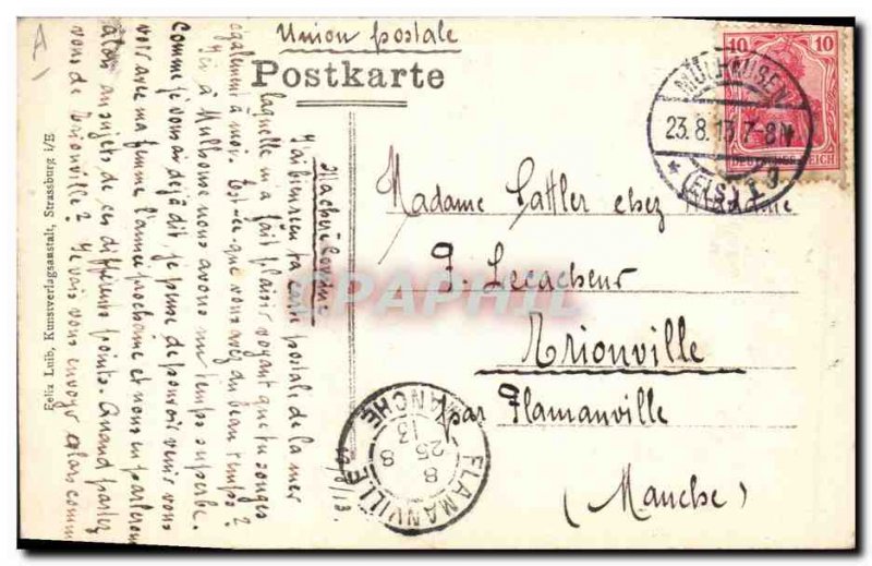 Old Postcard Folklore Alsace Alsatian Young farmer