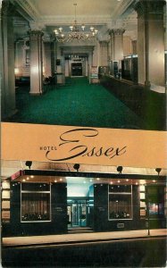 Massachusetts Boston Hotel Essex Entrance Interior roadside Postcard 22-671