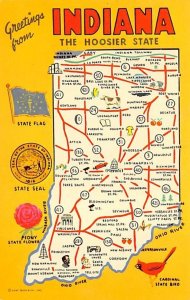 Greetings from Indiana, USA Map Unused 