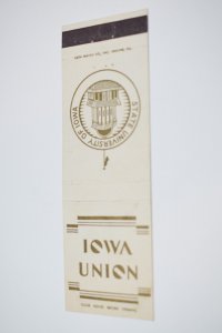 Iowa Union State University of Iowa 20 Front Strike Matchbook Cover