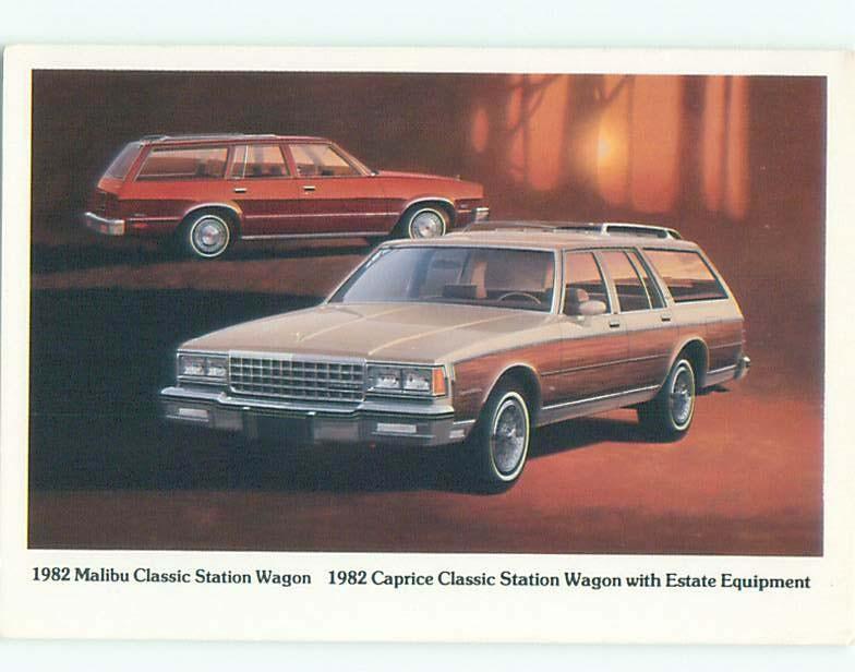 1982 Postcard Ad CHEVROLET MALIBU & CAPRICE CLASSIC STATION WAGON CARS AC6178@